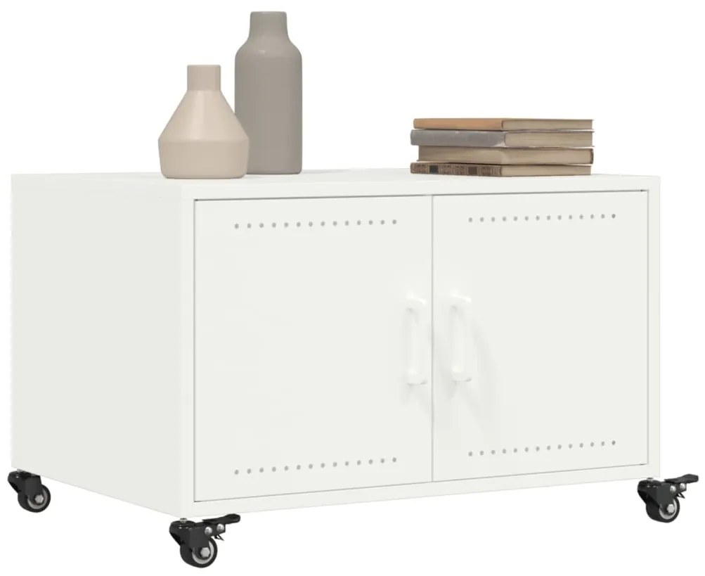Mesa de centro 68x50x43,5 cm aço branco