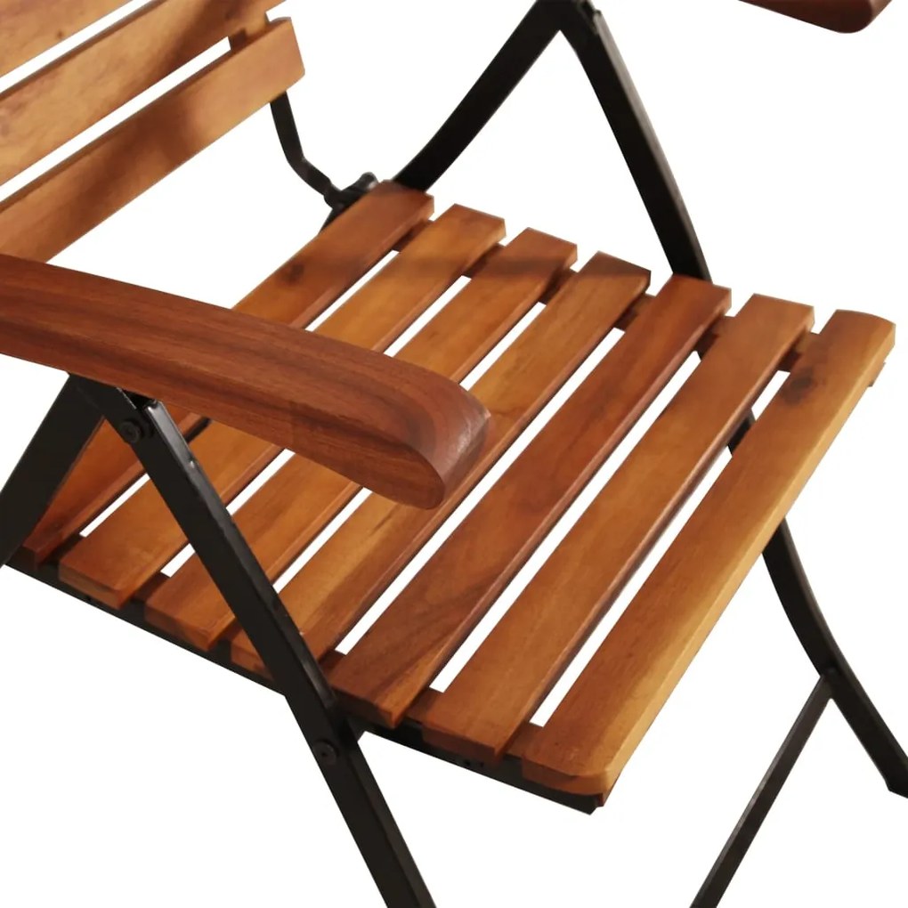 Cadeiras de jardim reclináveis 2 pcs madeira de acácia maciça