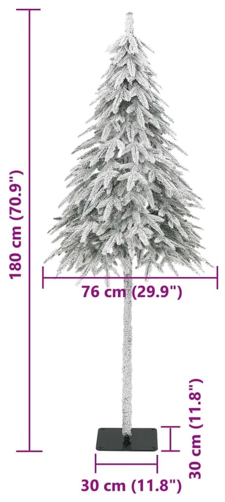 Árvore de Natal artificial c/ flocos de neve 180 cm