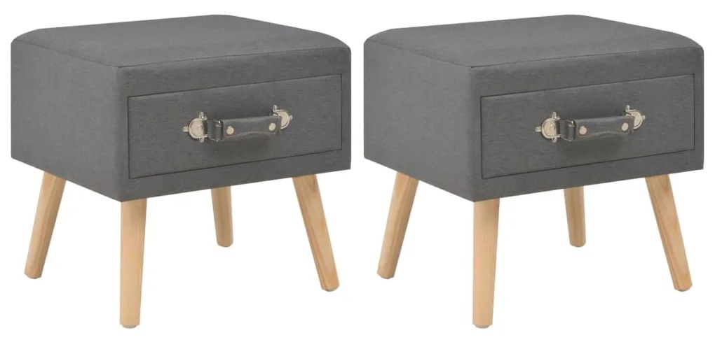 vidaXL Mesas-de-cabeceira 2 pcs 40x35x40 cm tecido cinzento-escuro