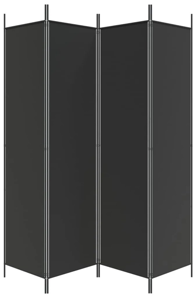 Divisória com 4 painéis 200x200 cm tecido preto