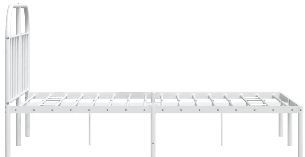 Estrutura de cama com cabeceira 135x190 cm metal branco