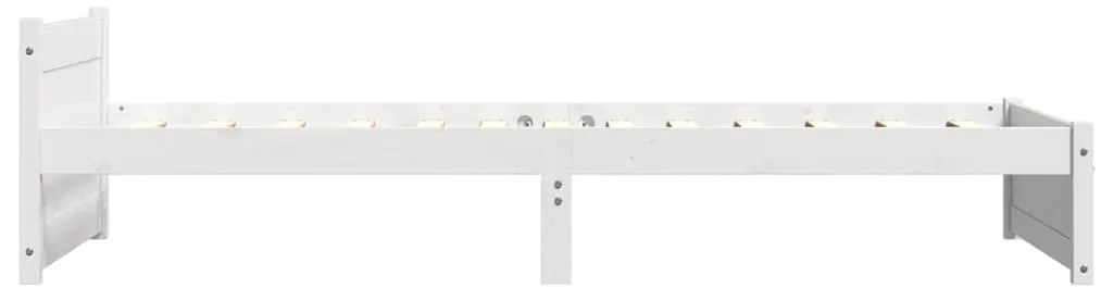 Estrutura de cama solteiro 90x190 cm madeira maciça branco