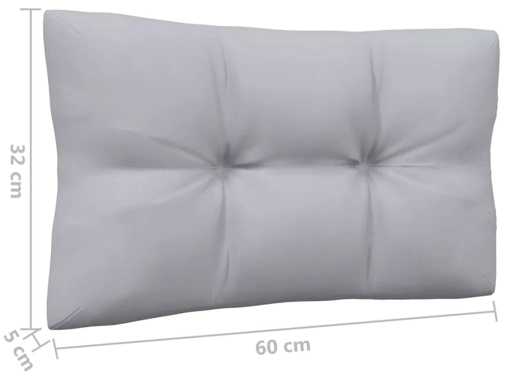 5 pcs conjunto lounge de jardim c/ almofadões cinzentos pinho