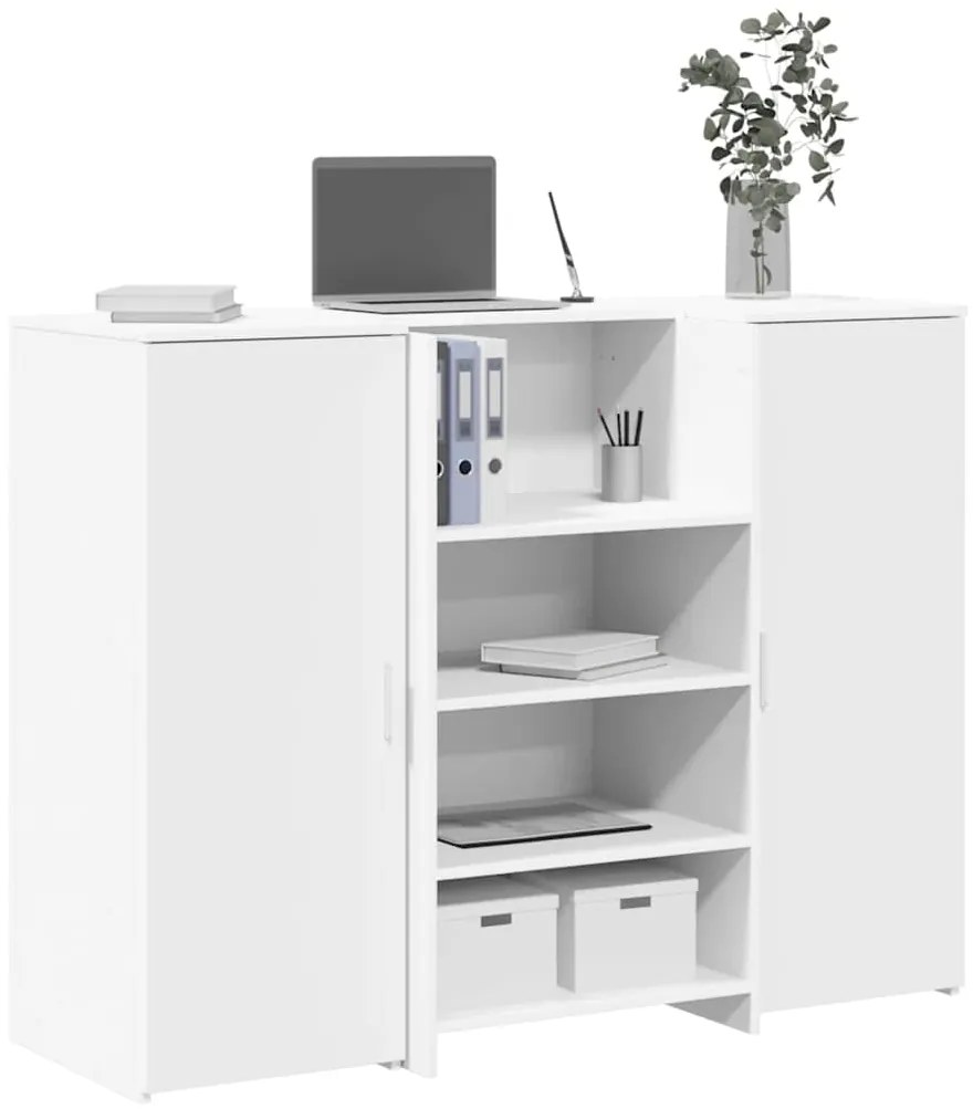vidaXL Balcão de recepção 135x50x103,5 cm derivados de madeira branco