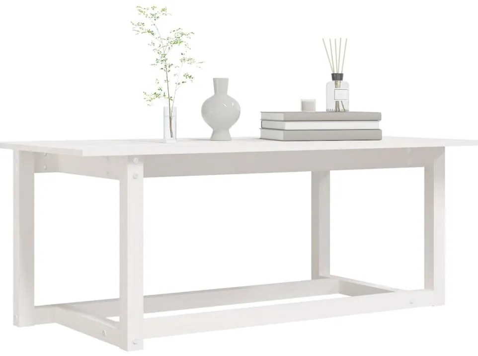 Mesa de centro 110x55x45 cm madeira de pinho maciça branco