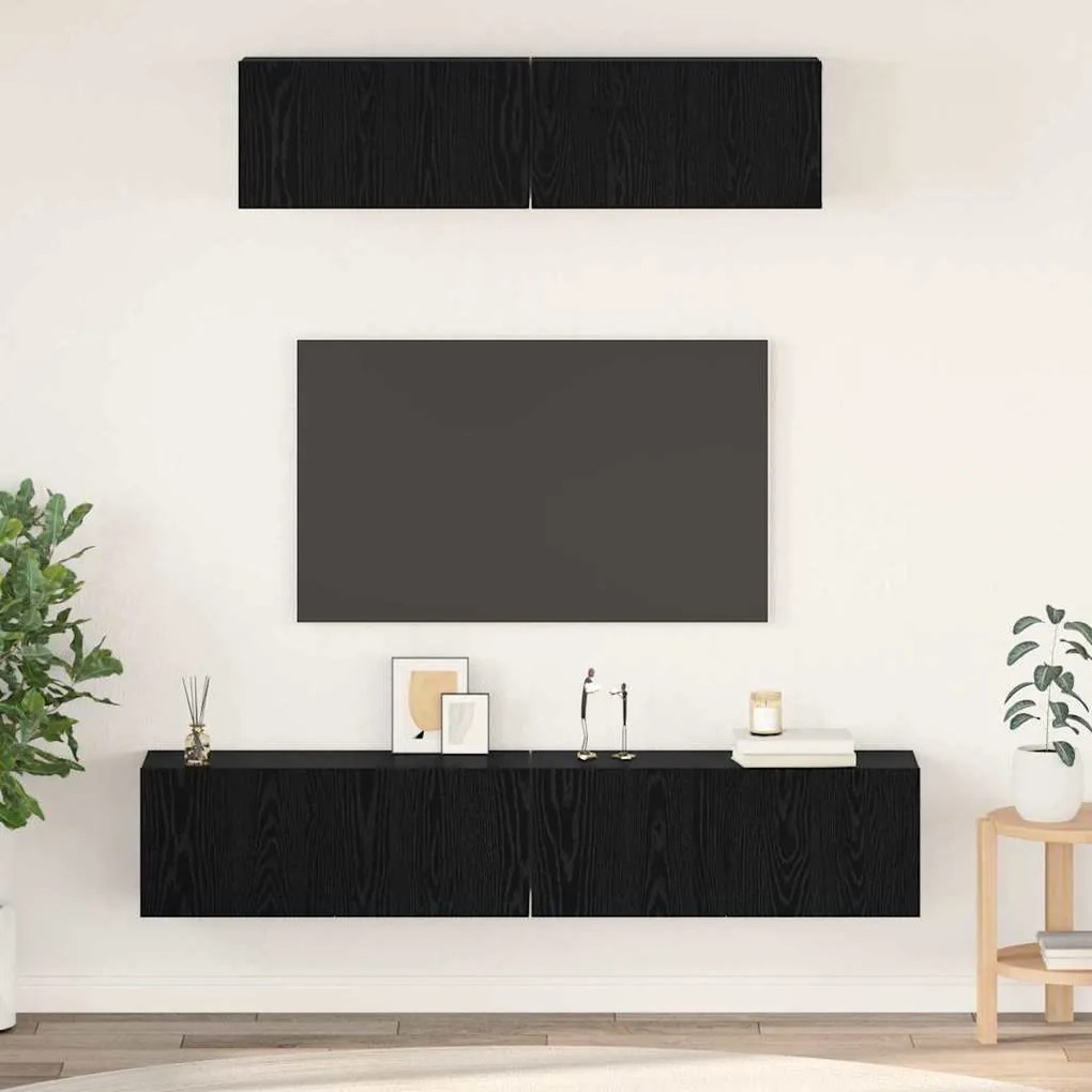 Gabinete de TV de Parede Outros com armazenamento com porta 4 pcs Carv