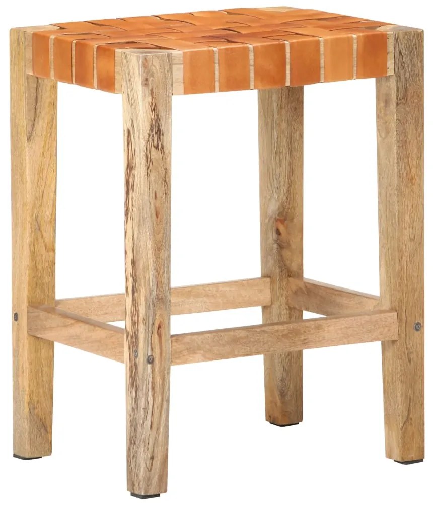 Bancos de bar 2 pcs couro genuíno 60 cm castanho