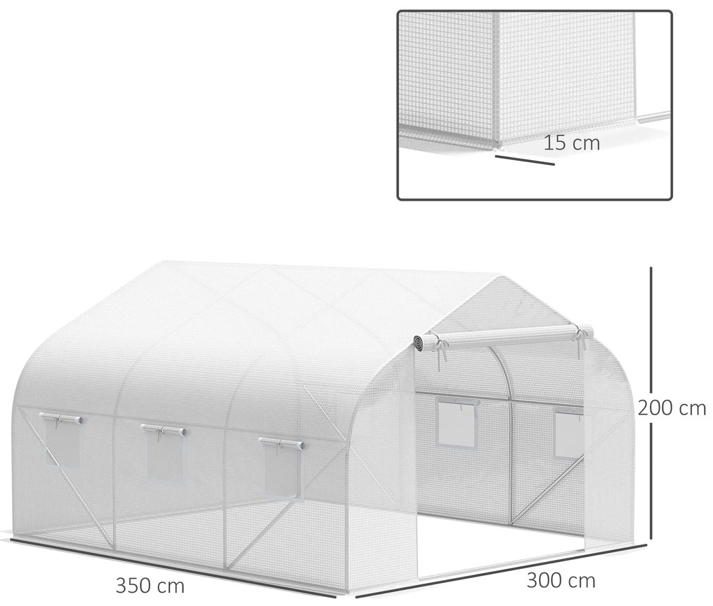 Outsunny Cobertura de Estufa de Túnel 3,5x3x2m Cobertura de Substituiç