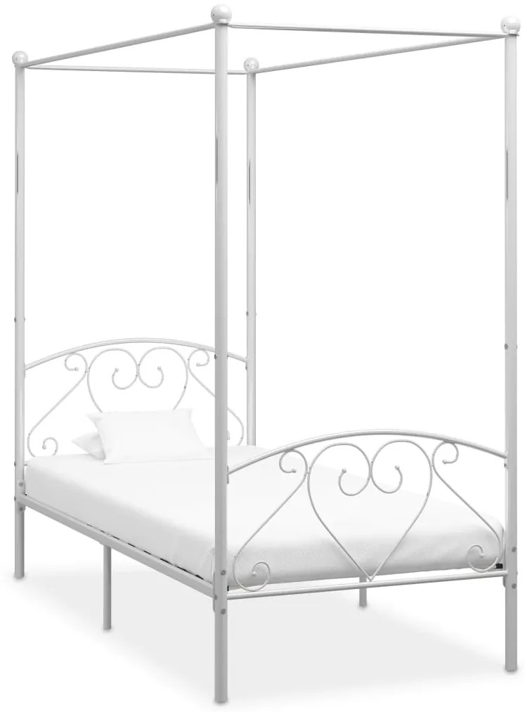 Estrutura de cama com dossel metal 120x200 cm branco