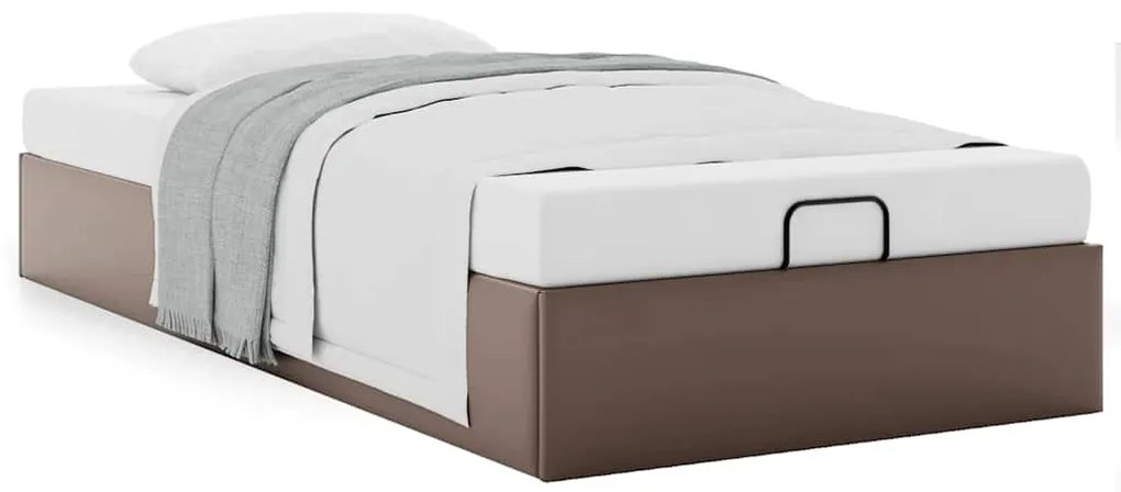 Estrutura de cama otomana sem colchão 90x200 cm castanha