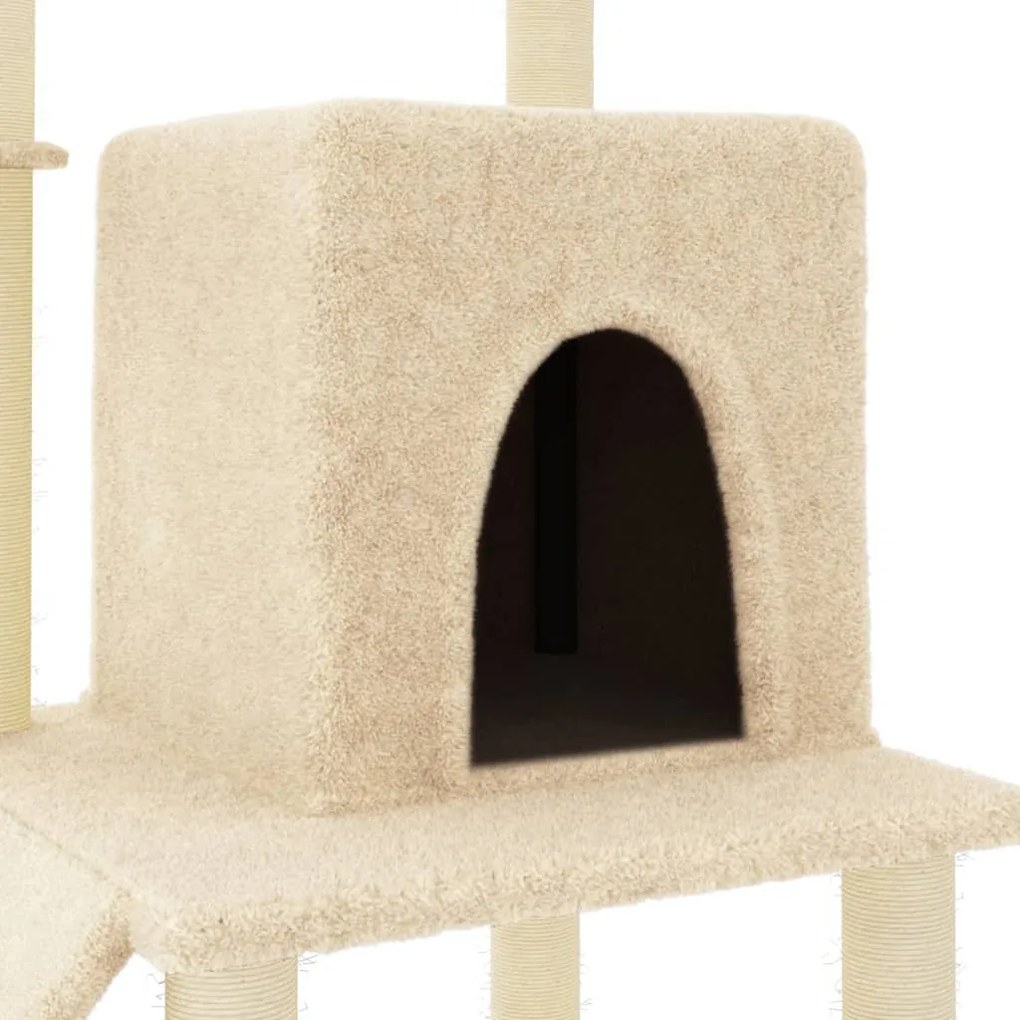 Árvore para gatos c/ postes arranhadores sisal 96,5 cm creme