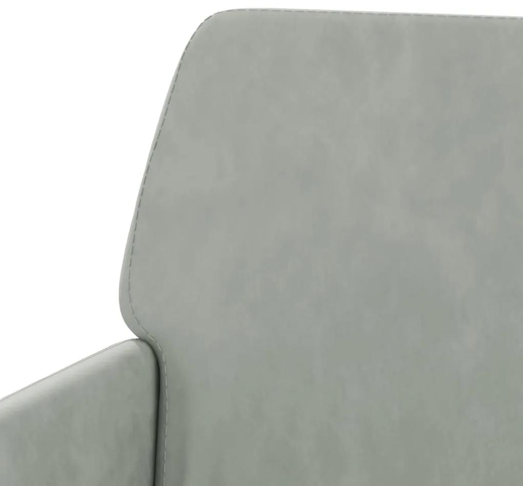 Cadeira c/ apoio de braços 62x79x79 veludo cinzento-claro