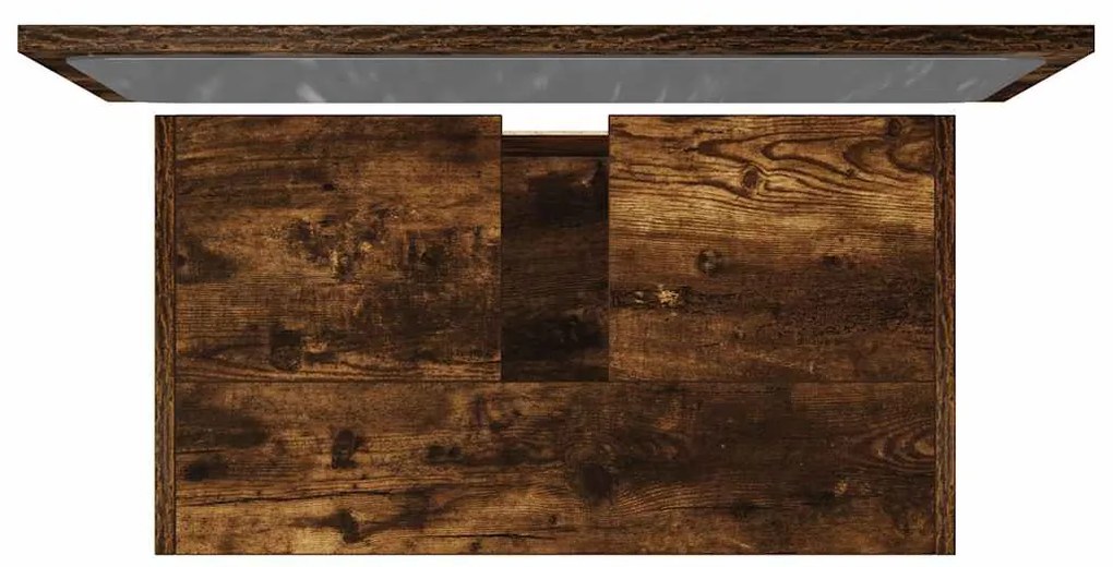 2 pcs conj. móveis casa de banho derivados madeira cor fumado