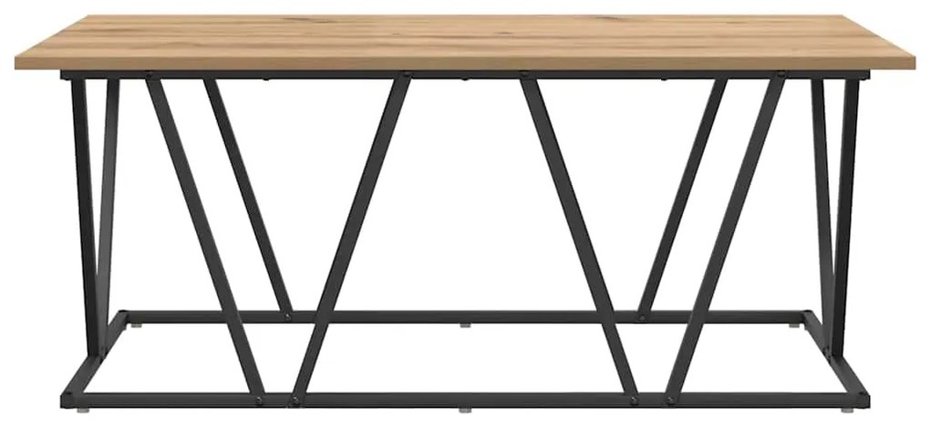 Mesa de Centro vidaXL Carvalho Artisan 100x50x40 cm Madeira de Engenha