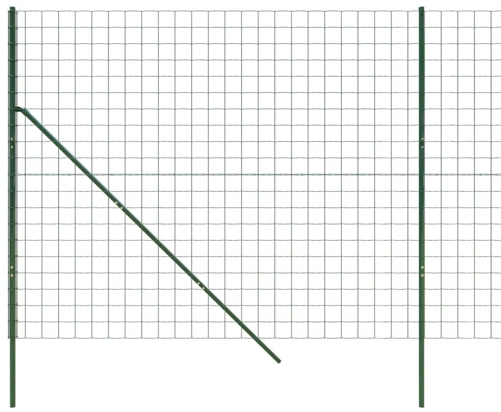 Cerca de malha de arame 1,8x10 m aço galvanizado verde