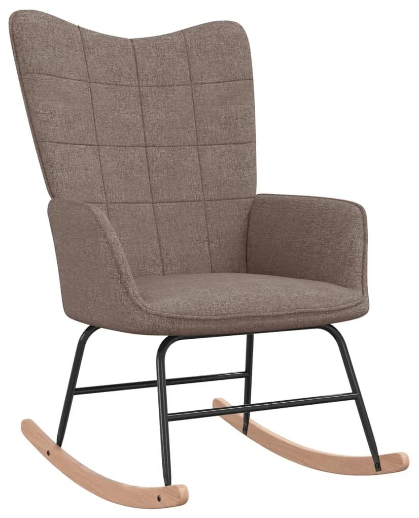 328016 vidaXL Cadeira de baloiço tecido cinzento-acastanhado