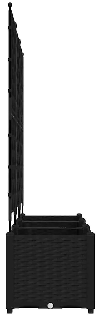 Plantadeira de Jardim com Treliça 3 pcs Preta 120x40x143 cm