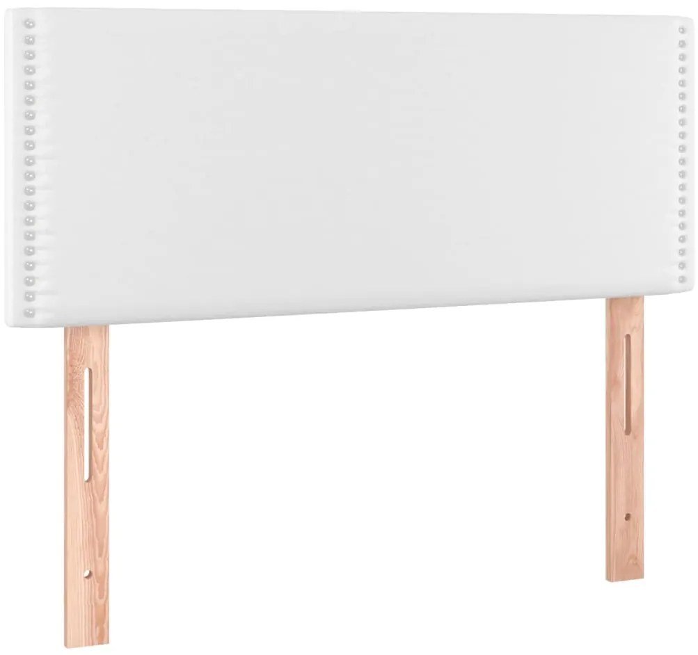 Cama com molas/colchão 90x200 cm couro artificial branco