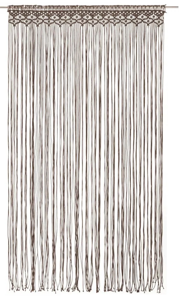 Cortina em macramé 140x240 cm algodão cinzento-acastanhado