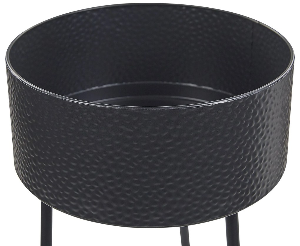 Suporte metálico para vasos preto 33 x 31 x 88 cm LEIKA Beliani