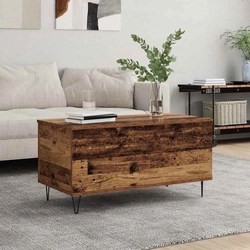 vidaXL Mesa de centro Madeira antiga 90 x 44.5 x 45 cm