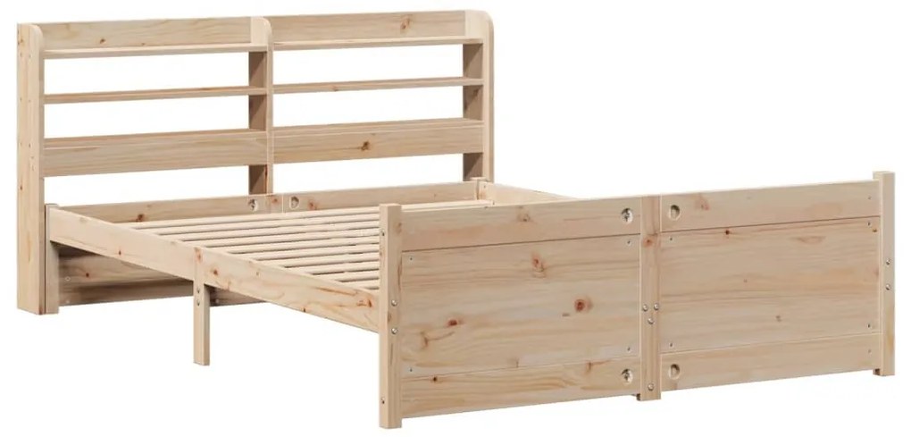 Estrutura de cama com cabeceira 160x200 cm pinho maciço