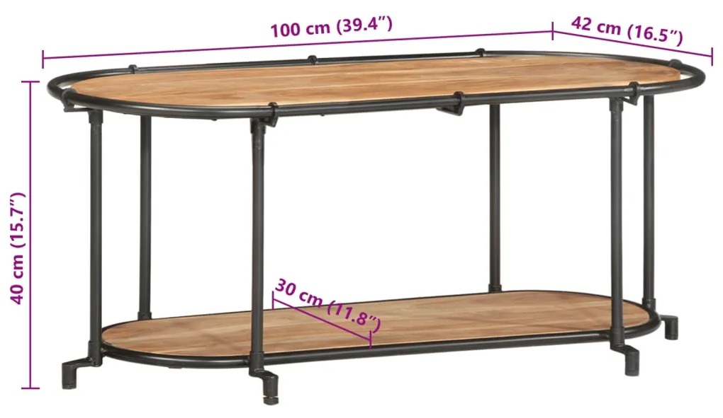 Móvel de TV 100x42x40 cm madeira de acácia maciça