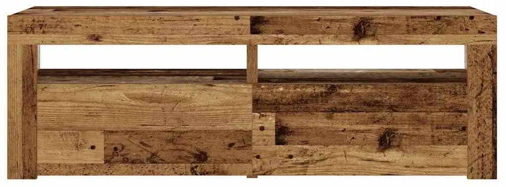Mesas cabeceira c/ luzes LED 2 pcs 60x35x40 cm madeira velha