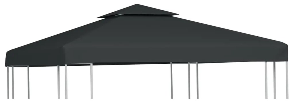 vidaXL Cobertura de substituição p/ gazebo 310 g/m² cinza escuro 3x3 m
