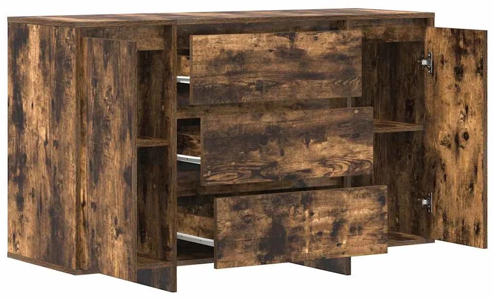 Sideboard Carvalho Fumado 120x41x75 cm Madeira Reforçada