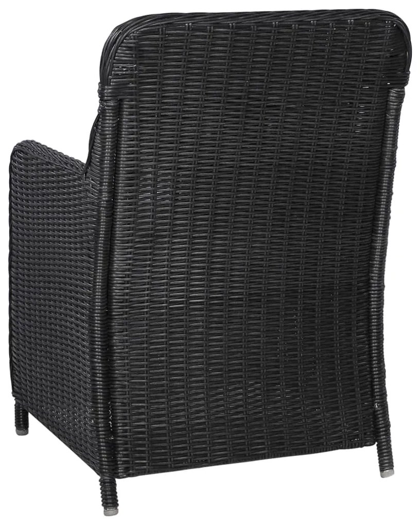 7 pcs conjunto de jantar para jardim preto