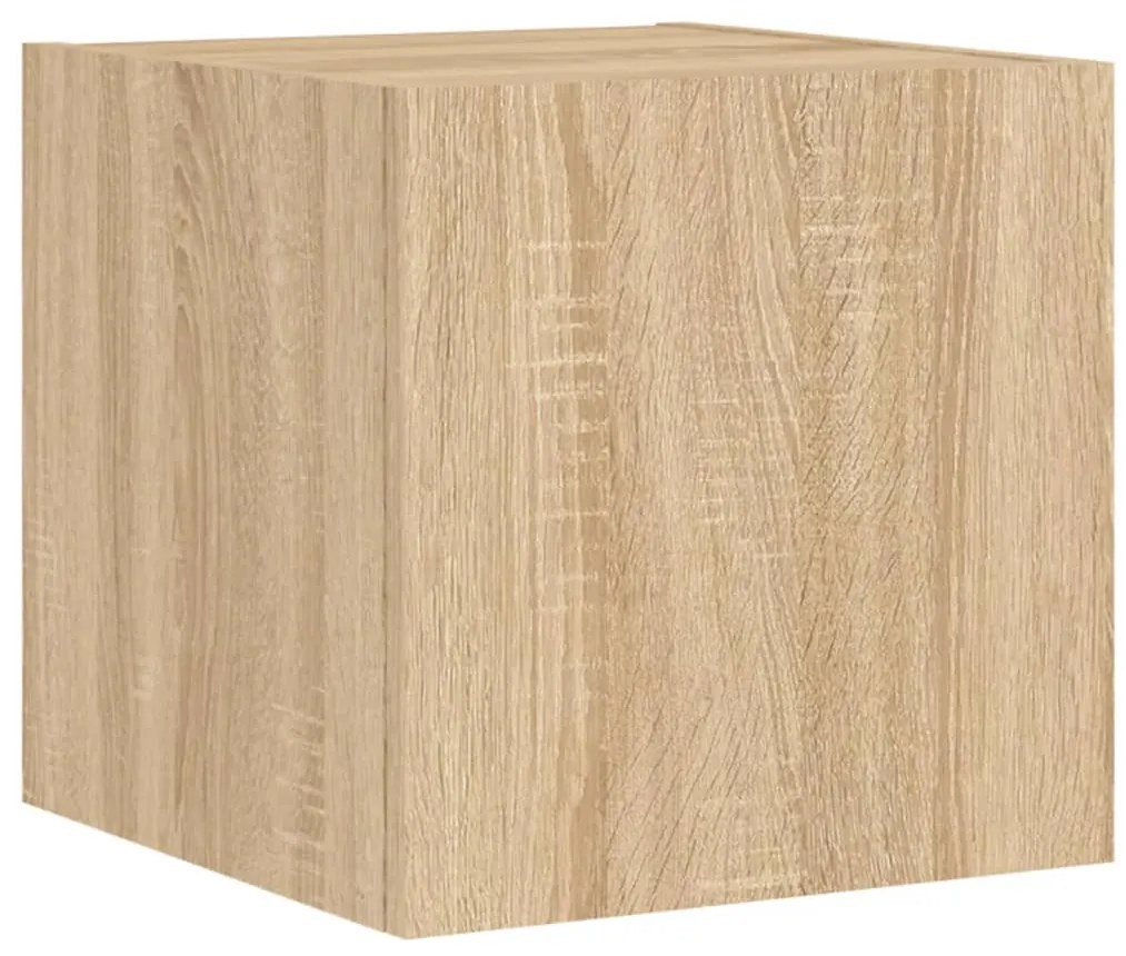 Móvel de parede p/ TV c/ luzes LED 30,5x35x30cm carvalho sonoma