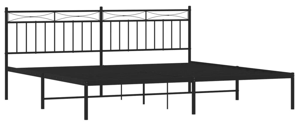 Estrutura de cama com cabeceira 200x200 cm metal preto