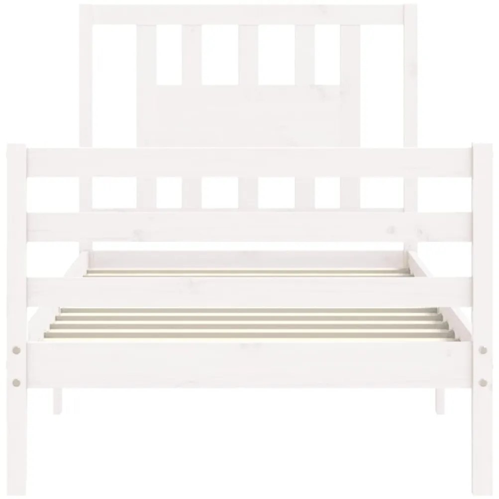 Estrutura de cama com cabeceira 90x200 cm madeira maciça