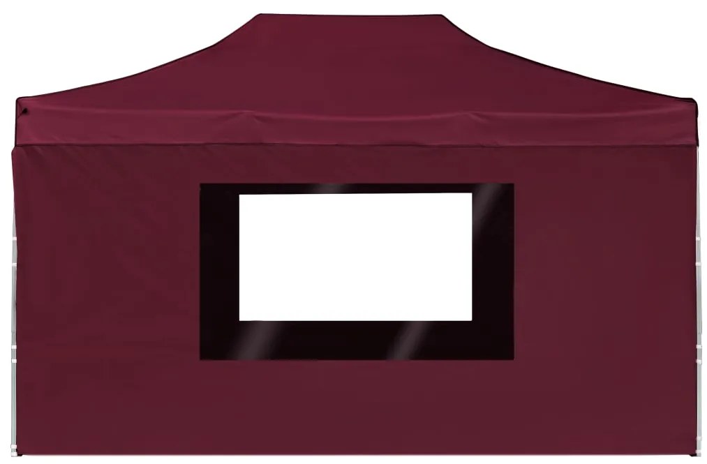 Tenda dobrável prof. c/ paredes alumínio 4,5x3m vermelho tinto