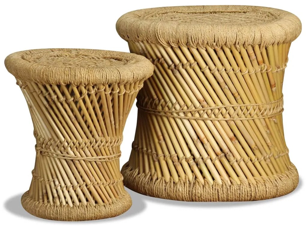 Bancos 2 pcs bambu e juta
