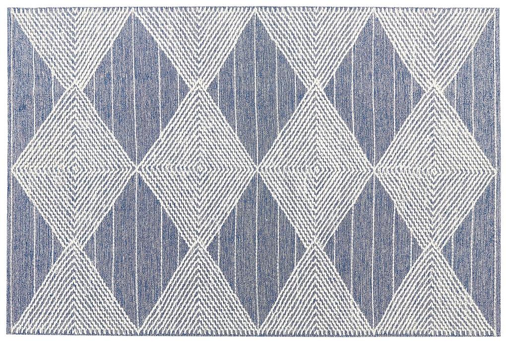 Tapete de lã creme e azul 160 x 230 cm DATCA Beliani