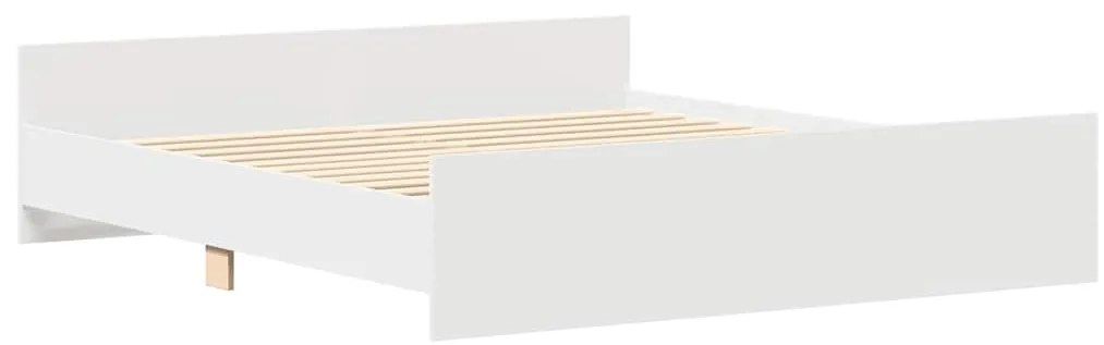 Estrutura de cama c/ painéis cabeceira e pés 200x200 cm branco