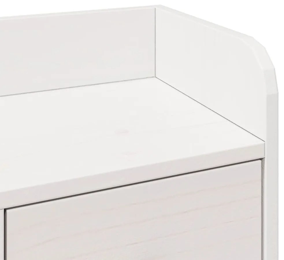 Cama com estante sem colchão 180x200 cm pinho maciço branco