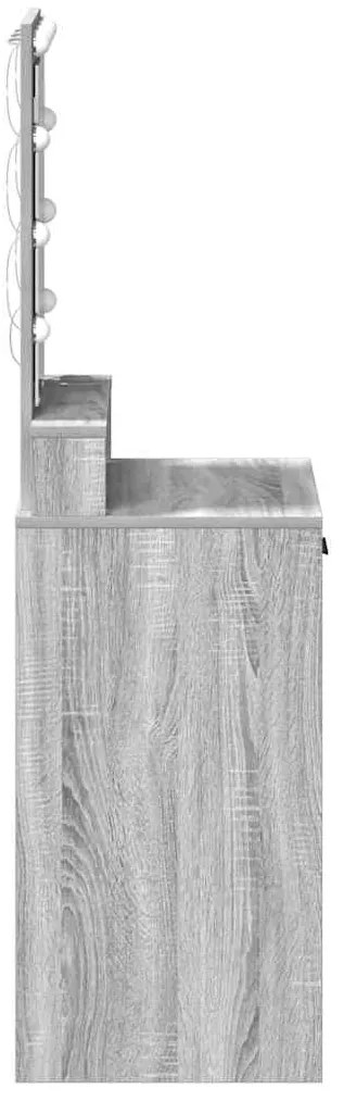 Mesa de maquilhagem vidaXL com luzes LED cinzento sonoma 50x41x140 cm