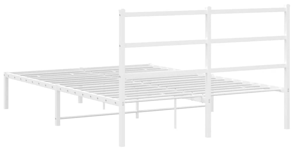 Estrutura de cama com cabeceira 140x190 cm metal branco