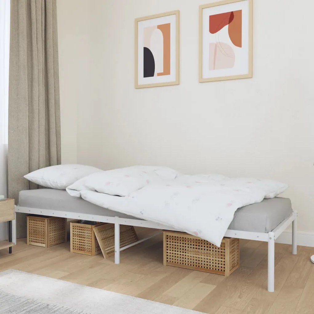 Estrutura de cama 75x190 cm metal branco