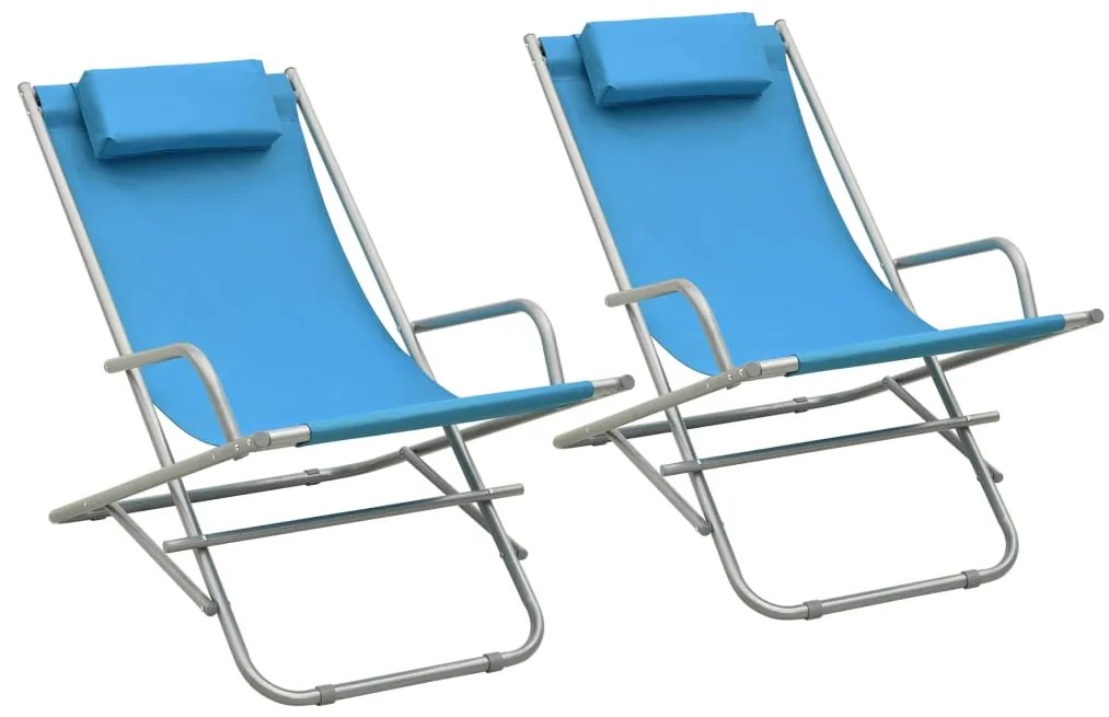 Cadeiras de baloiço 2 pcs aço azul