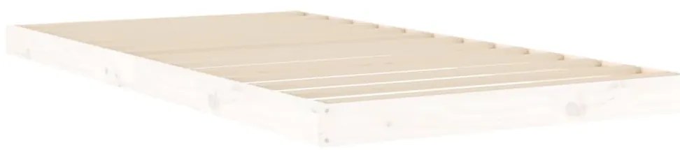 Estrutura de cama 100x200 cm madeira de pinho maciça branco