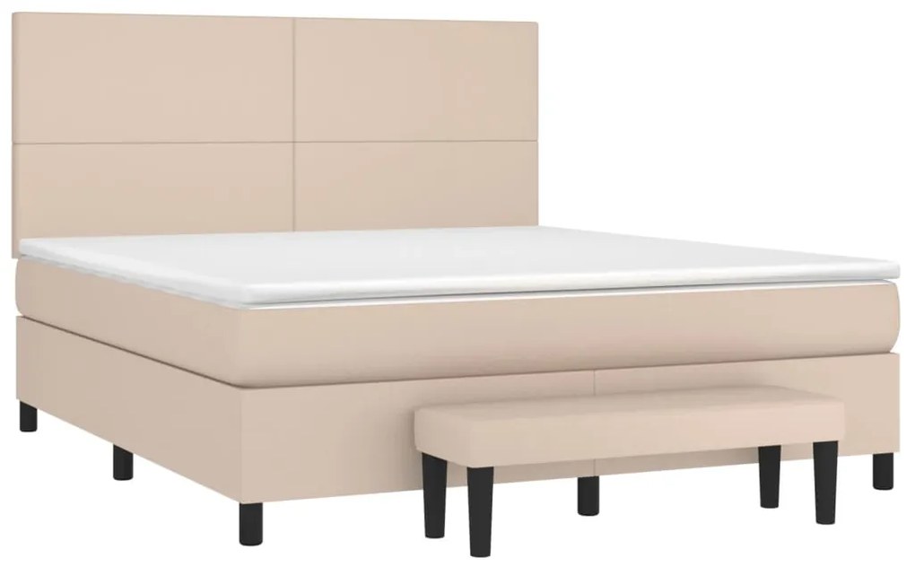 Cama com molas/colchão 180x200 cm couro artificial cappuccino
