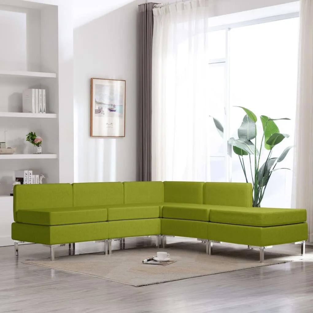 5 pcs conjunto de sofás tecido verde