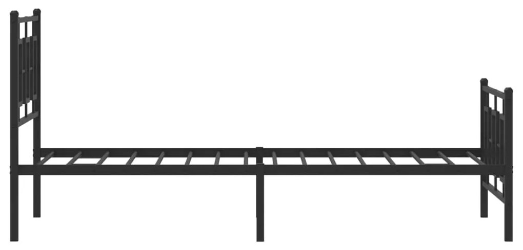 Estrutura de cama com cabeceira e pés 90x200 cm metal preto