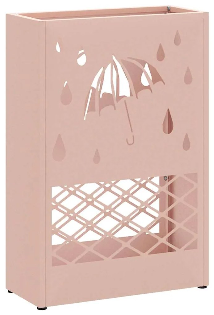 Suporte de Guarda-Chuva Rosa 28x12x41 cm em Aço