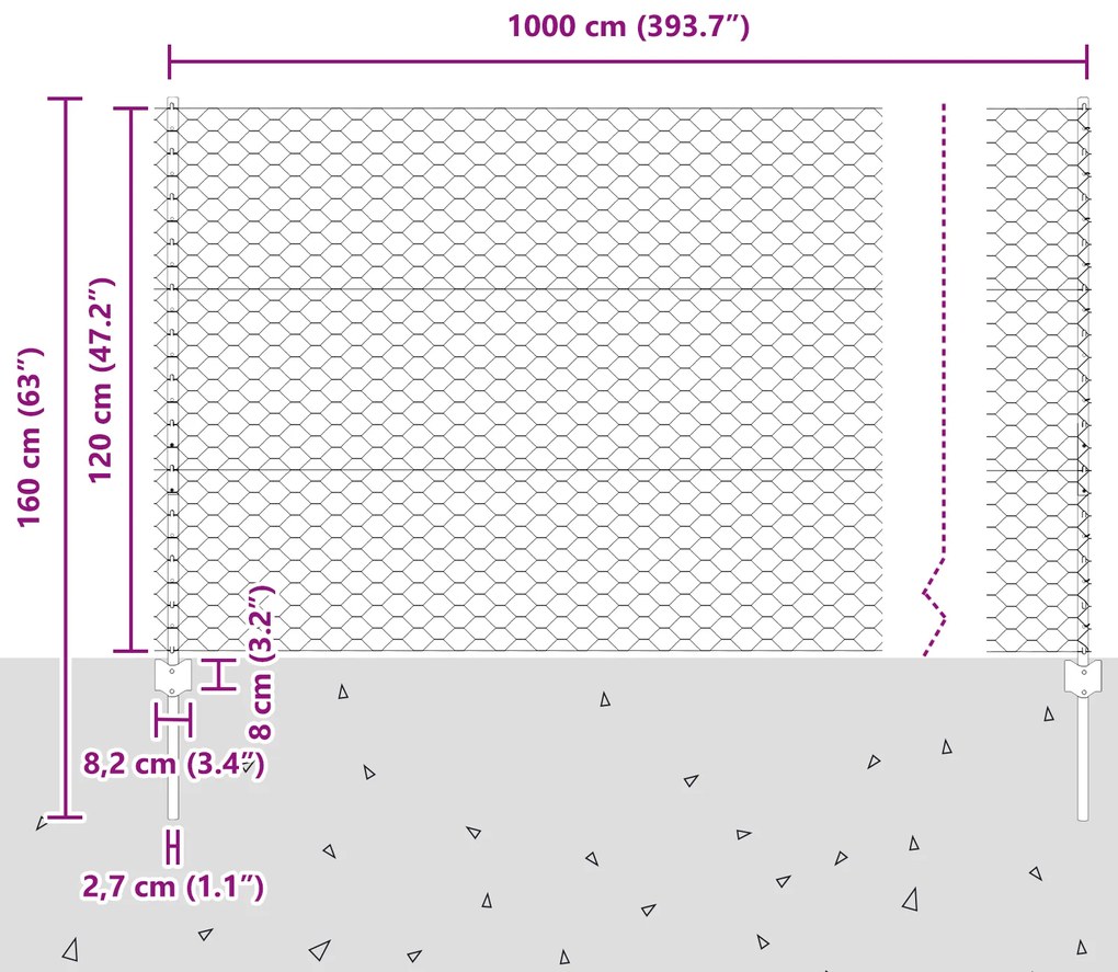 Postes para Cerca vidaXL 5 pcs U-Channel Verde 120 cm Aço